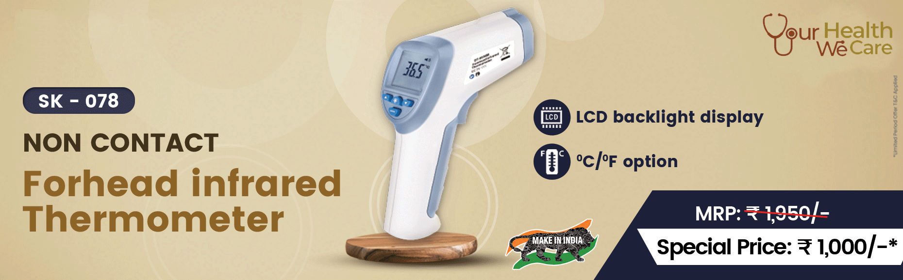 get non contact infrared forehead thermometer india